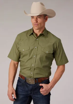 Organic Cotton Roper Mens 2070 Broadcloth Elm Cotton Blend S/S Shirt Urban Edge Holiday Special Roper Mens 2070 Broadcloth Elm Cotton Blend S/S Shirt