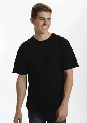 Ouray Unisex Black 100% Cotton Plain S/S T-Shirt Light Wear Sweat-Absorbing Cruise Collection Ouray Unisex Black 100% Cotton Plain S/S T-Shirt