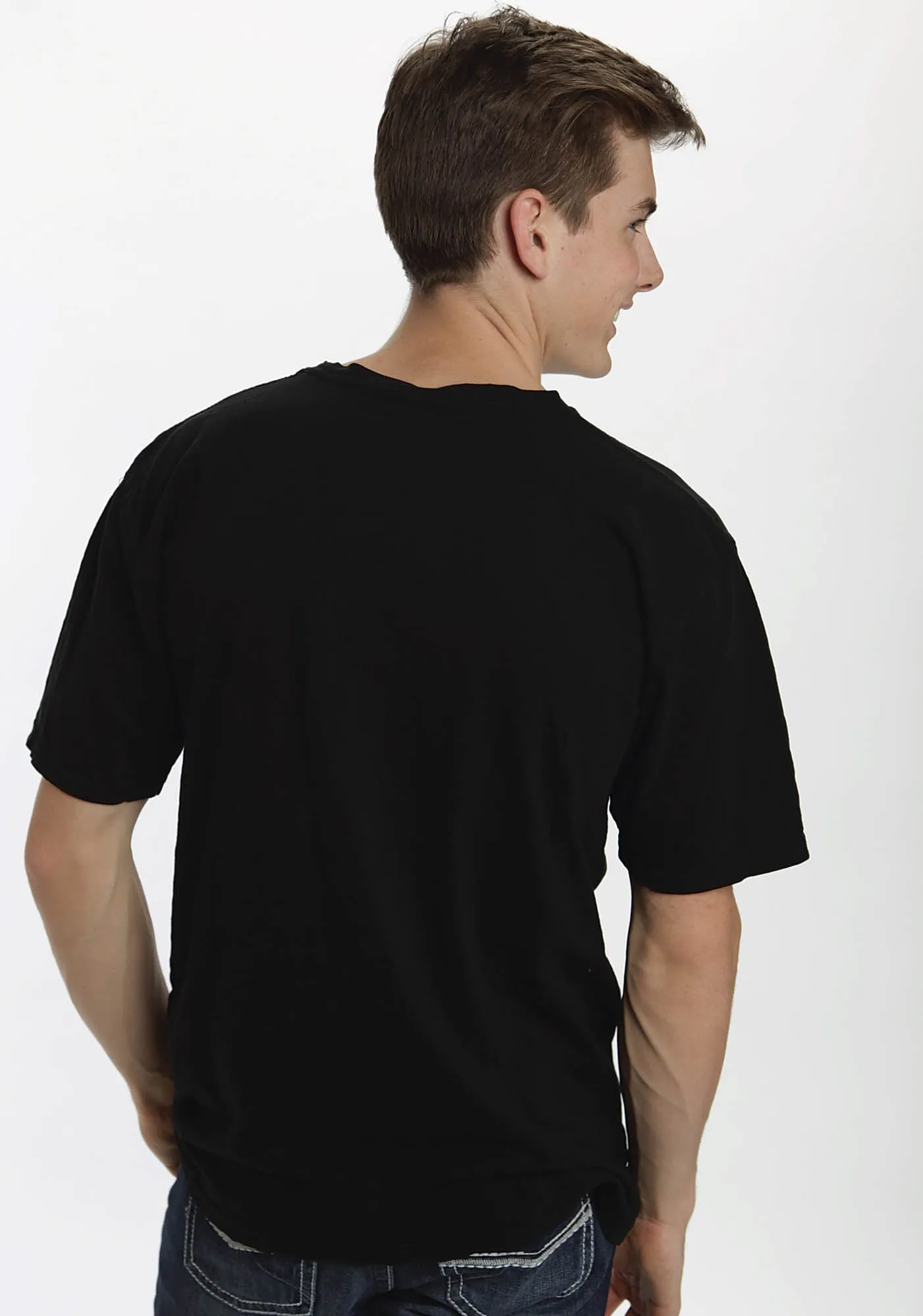 Essential Layer Anti Static Treatment Ouray Unisex Black 100% Cotton Plain S/S T-Shirt