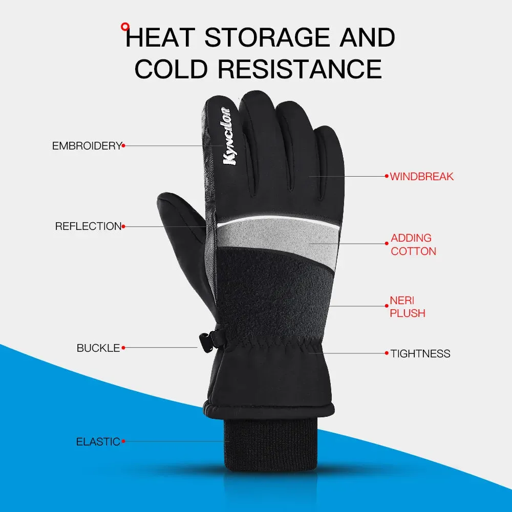 Outdoor Autumn Winter Men and Women Cycling Thickened Ski Gloves Cold Resistant Insulation Sports Touchscreen Motorbike Gloves
