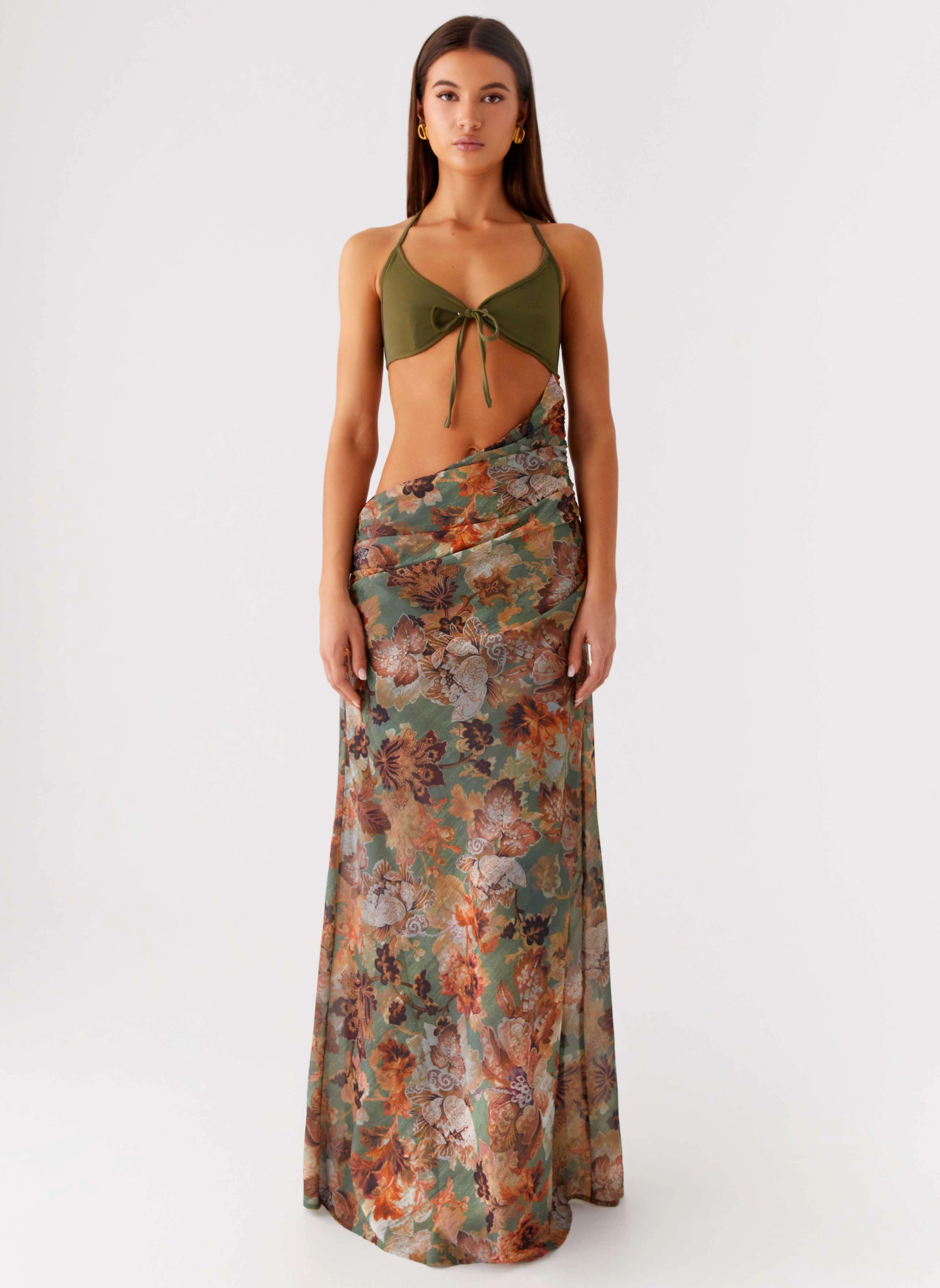 flowy style Overgrown Maxi Dress - Vintage Blossom
