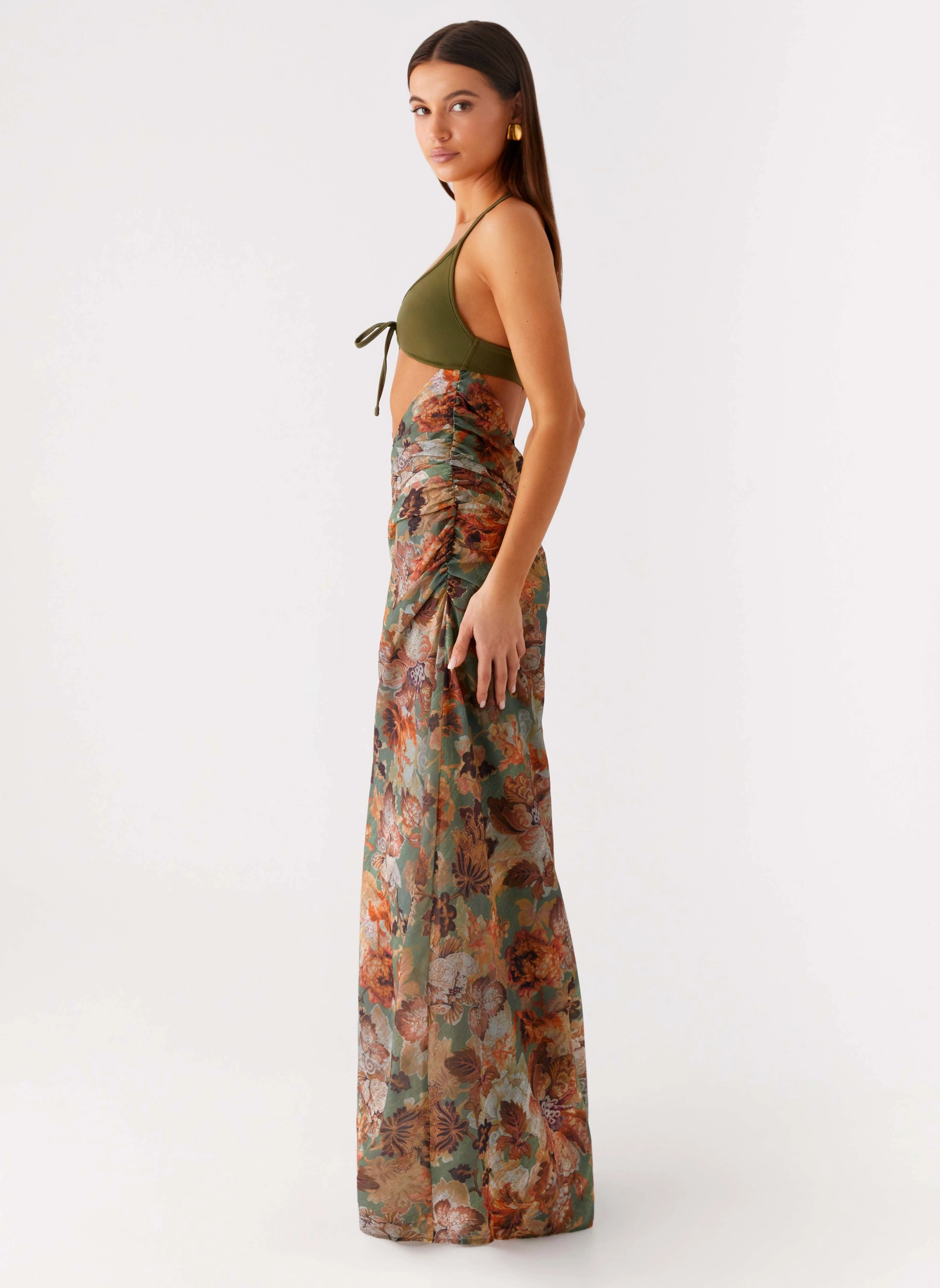 Vibe Style Casual Tones Overgrown Maxi Dress - Vintage Blossom