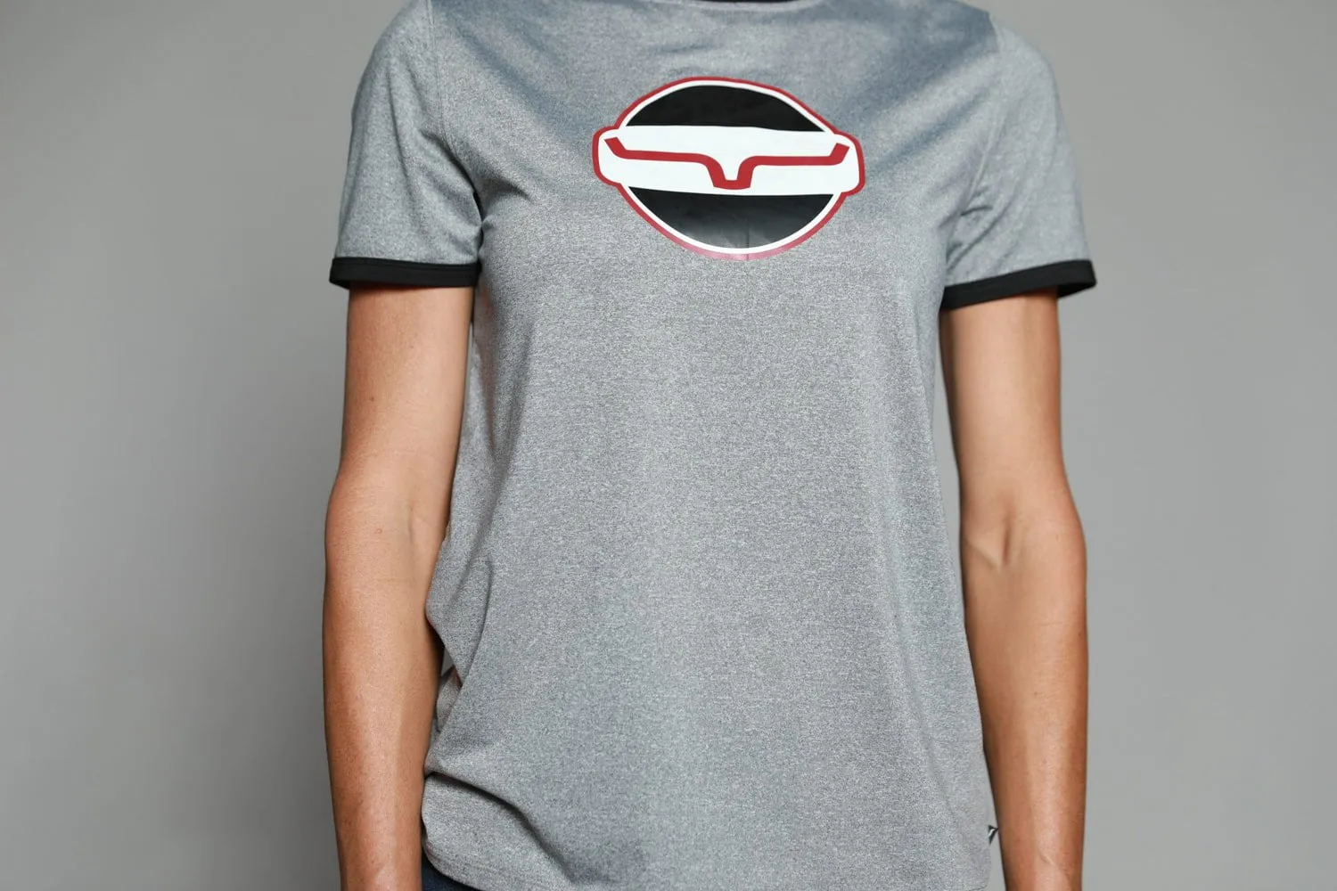Kimes Ranch Womens Union Made Ringer Tee Grey Polyester S/S T-Shirt Tailored Fit