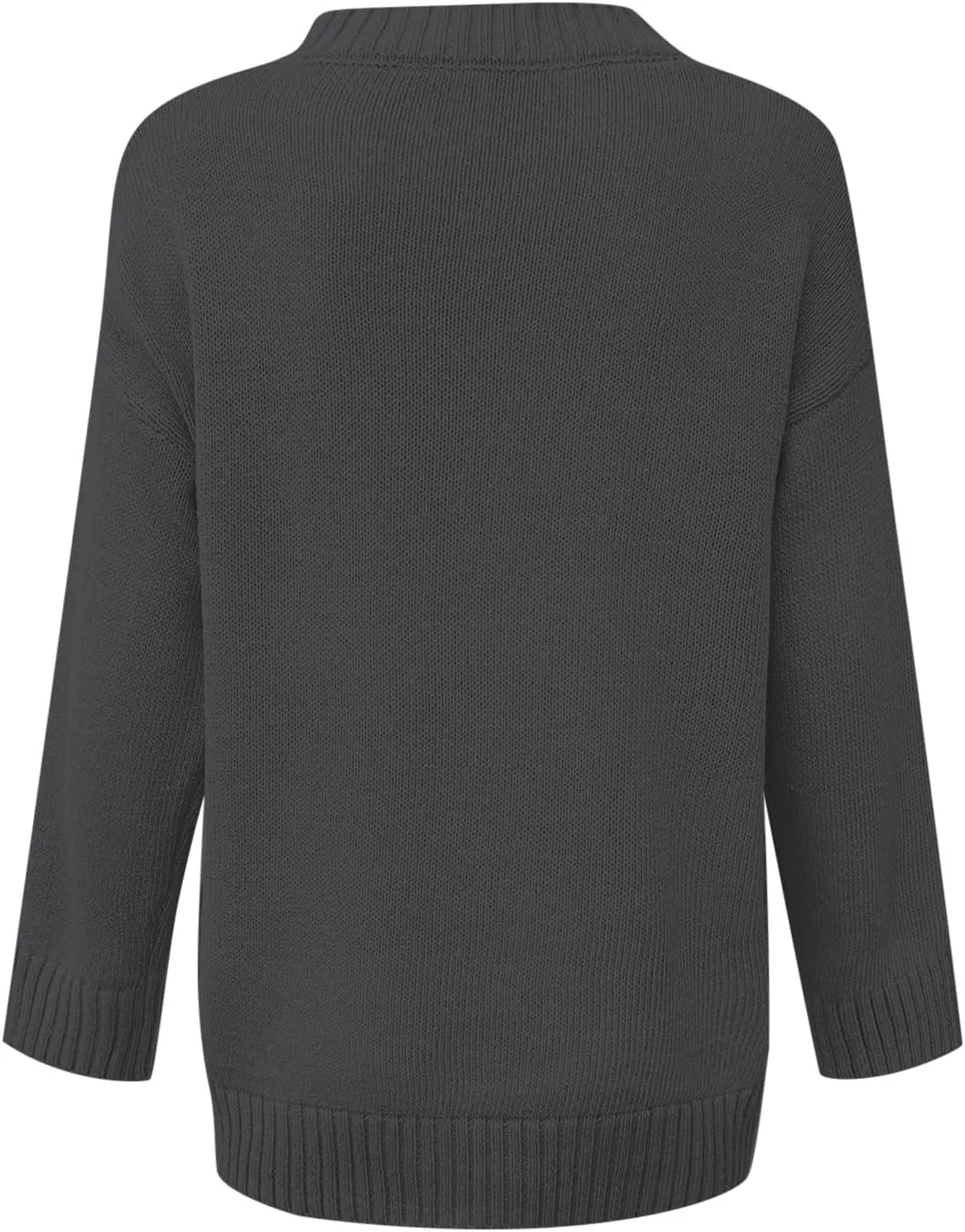 Oversized Sweaters for Women Sexy Deep V Neck Long Sleeve Cable Knit Sweater Loose Jumper Tunic Pullover Tops 2024