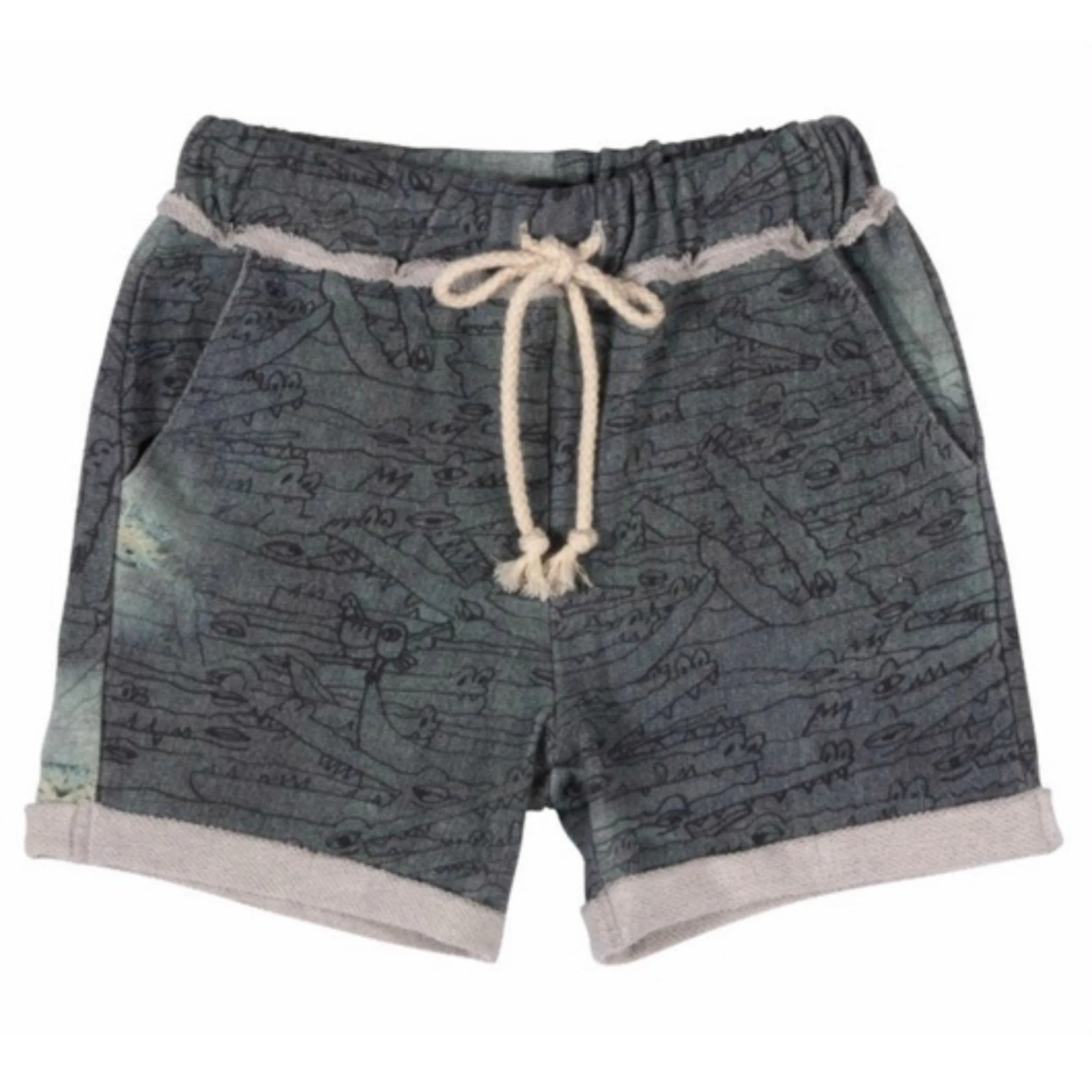 Paper Wings Boys Alligator Sweat Shorts