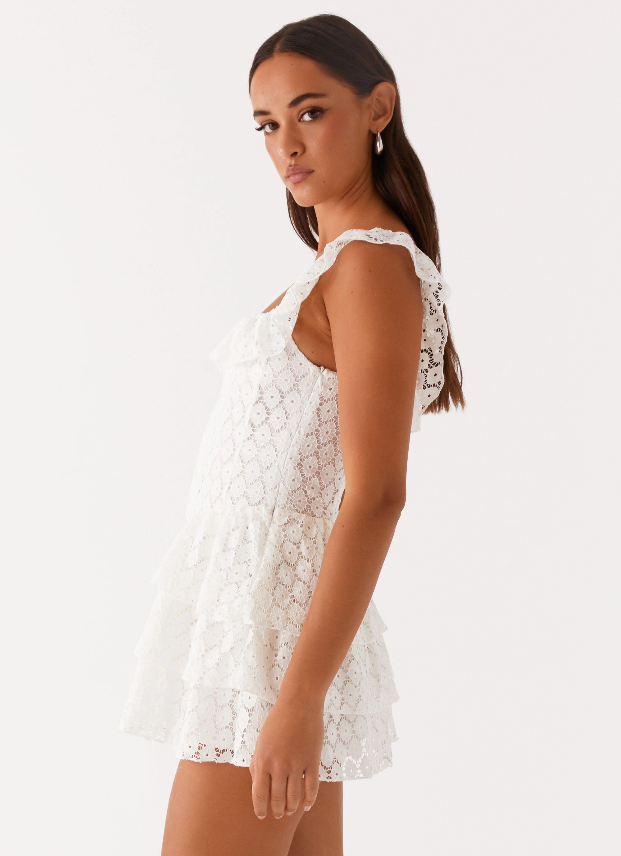 Paradise Dreams Corset Mini Dress - White Airy Base