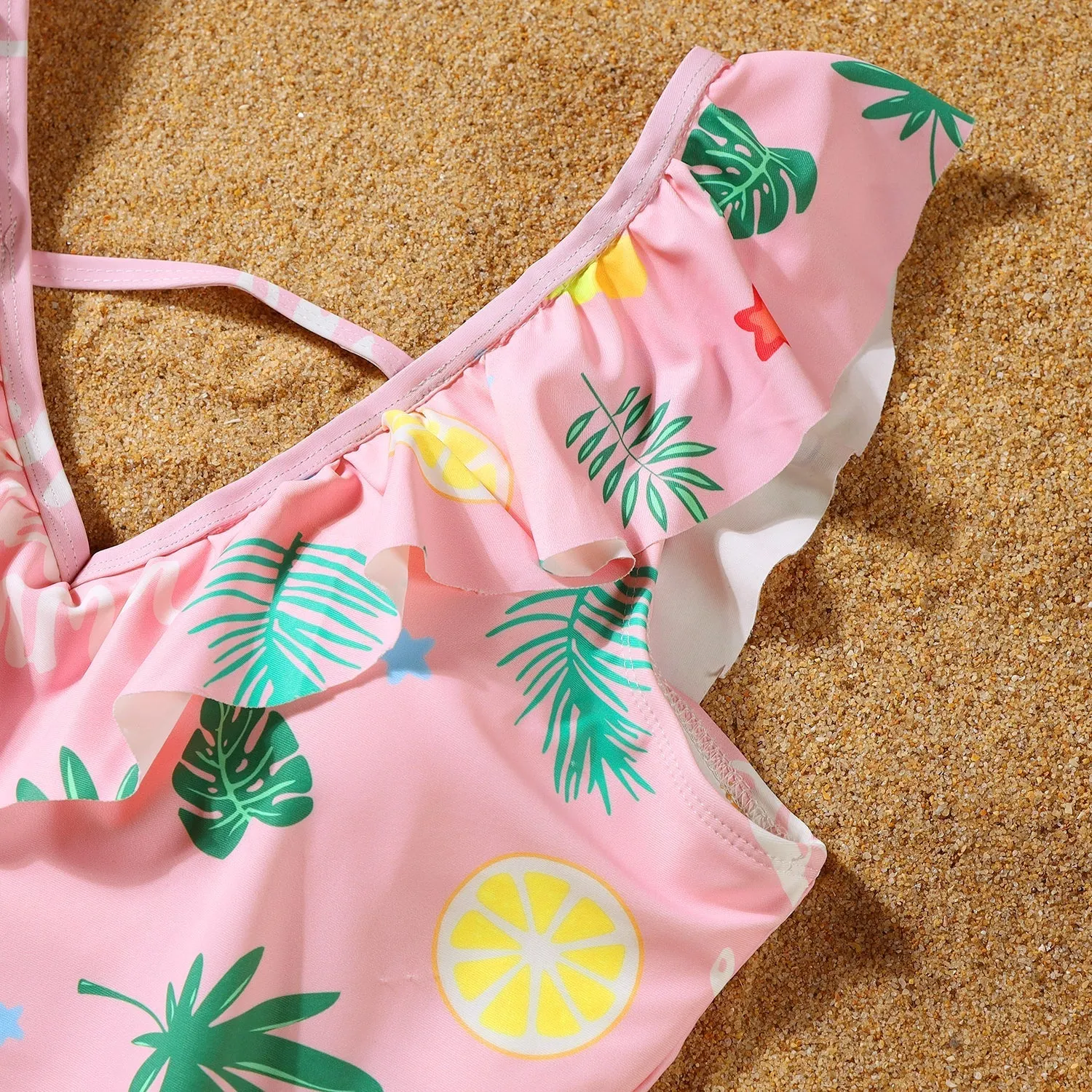 Parent-child swimsuit beach pants fashion suspenders