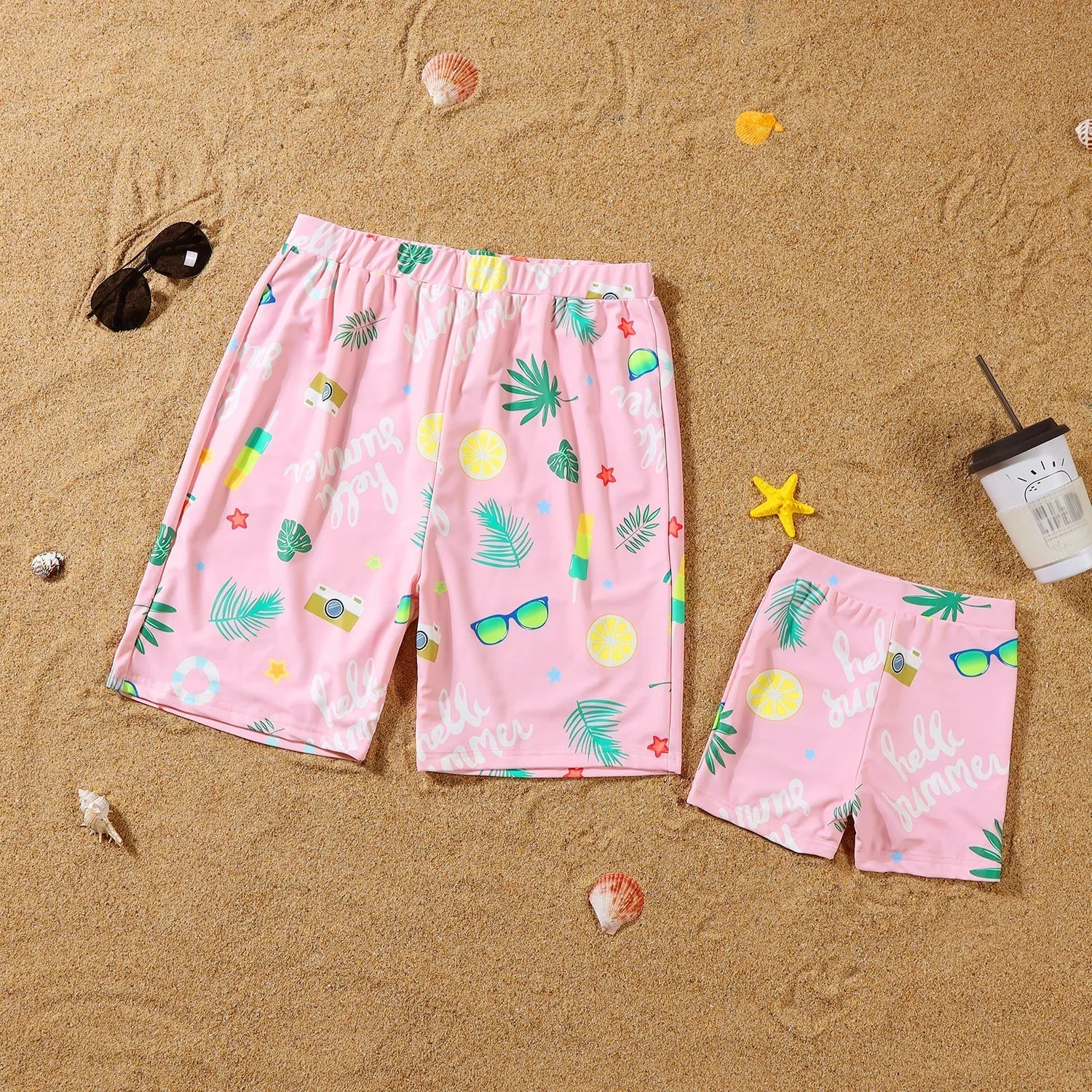 Parent-child swimsuit beach pants fashion suspenders