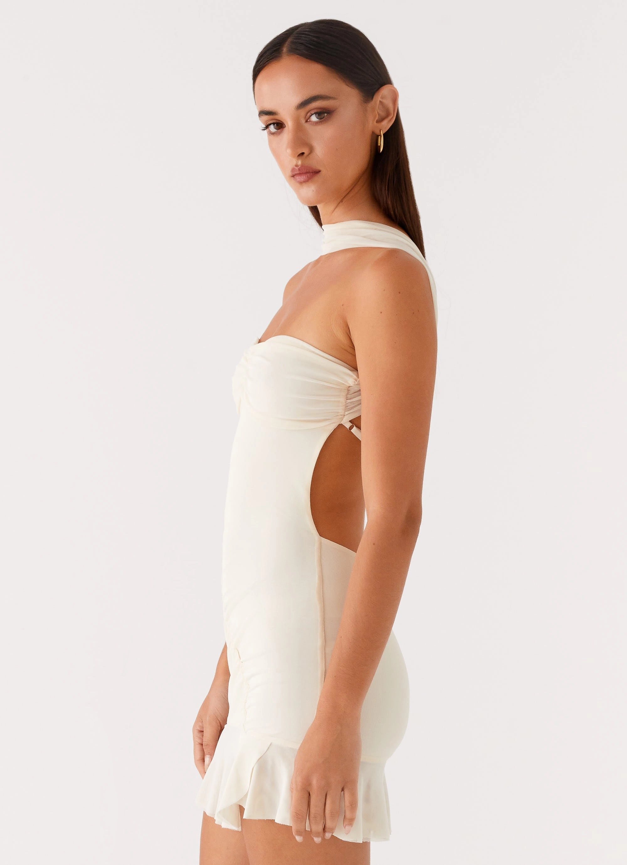 Pari Open Back Mini Dress - Ivory Casual and Comfy