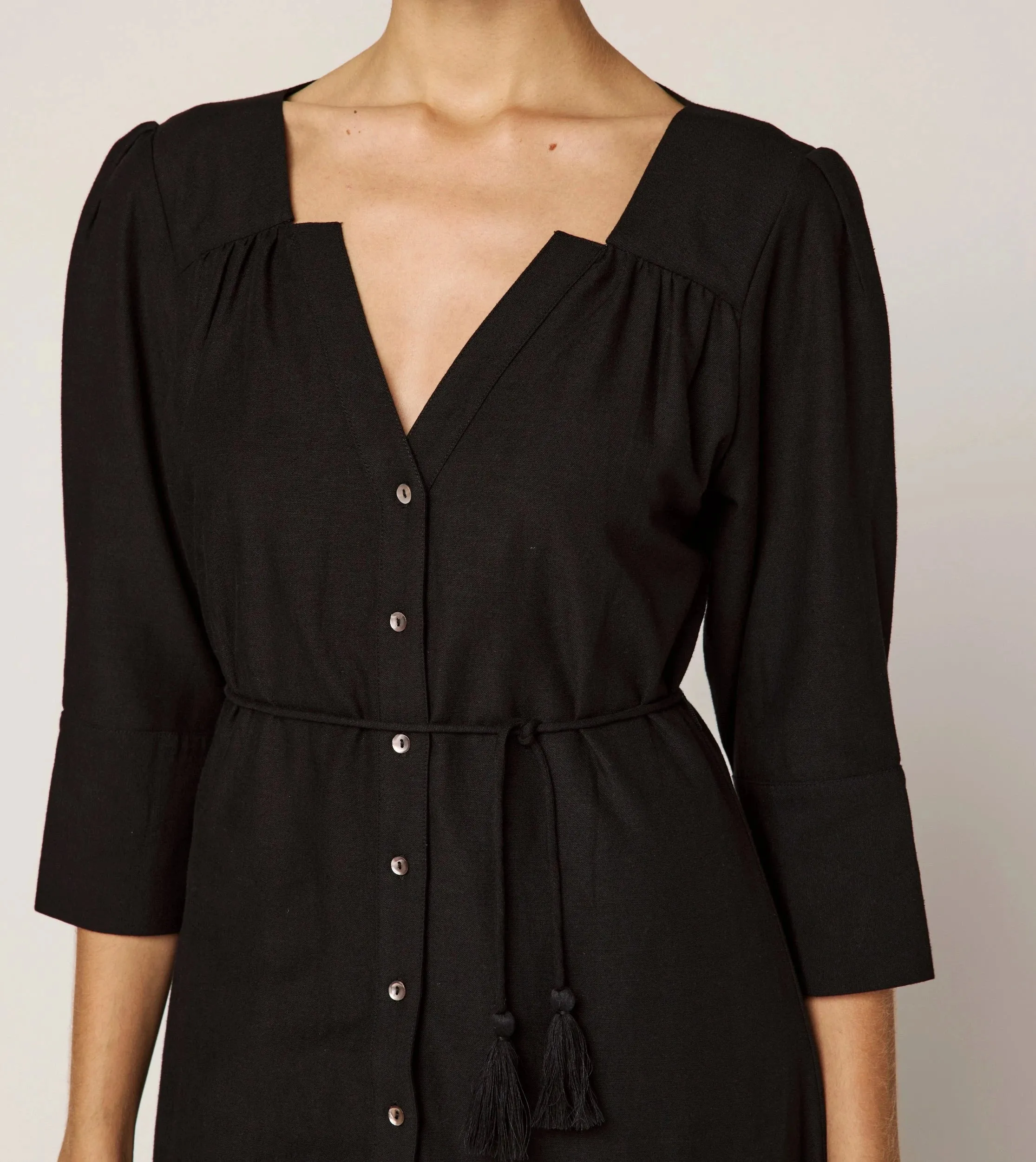 Paria Midi Dress | Black Bold Statement