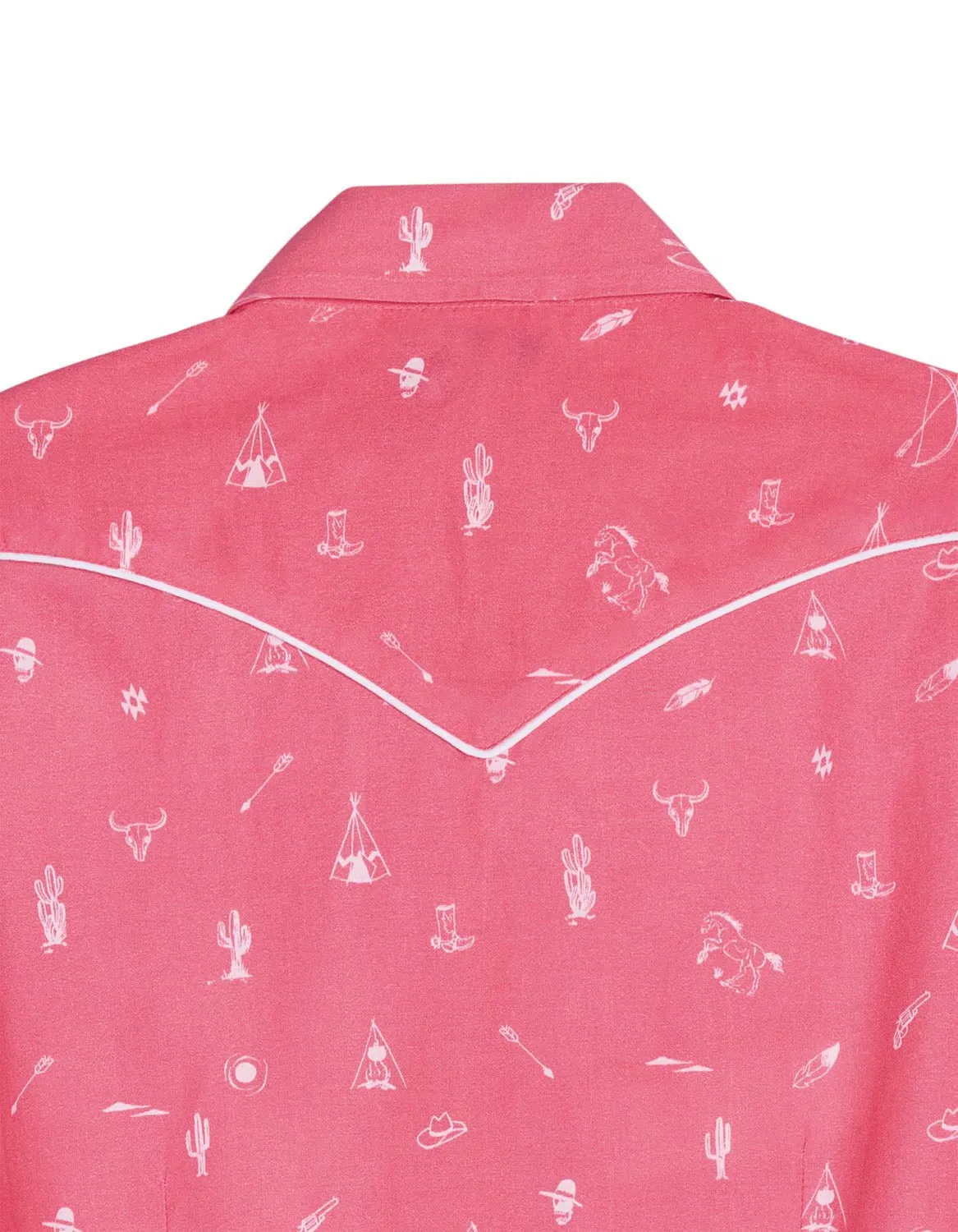 Professional Look Temperature Regulating Tin Haul Womens 2491 Western Ditzy Pink 100% Cotton L/S Shirt
