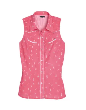 Party Perfect Tin Haul Womens 2491 Western Ditzy Pink 100% Cotton L/S Shirt All-Weather Wear Tin Haul Womens 2491 Western Ditzy Pink 100% Cotton L/S Shirt