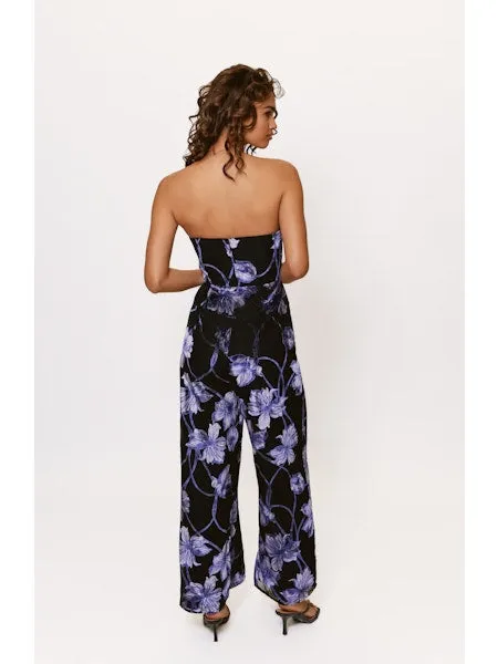 Venina Jumpsuit in Navy Two Tone Vining Buds All-day Comfort
