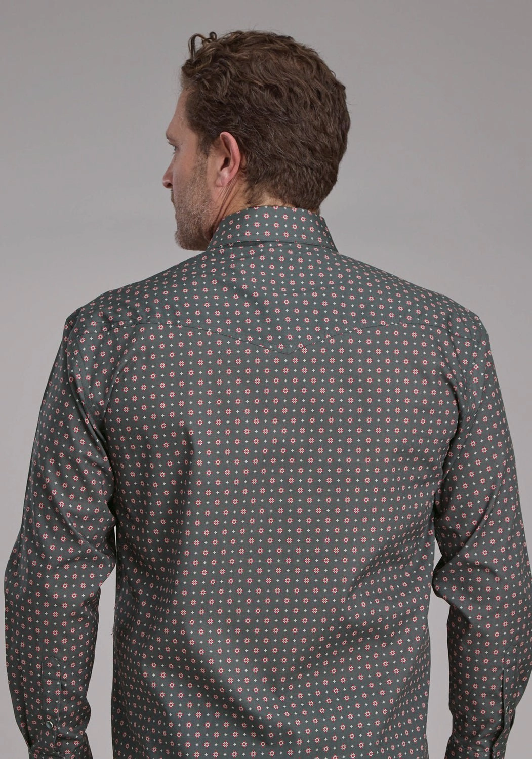 Roper Mens 2243 Garnet Foulard Grey 100% Cotton L/S Shirt Outerwear Companion Warm Weather Wear