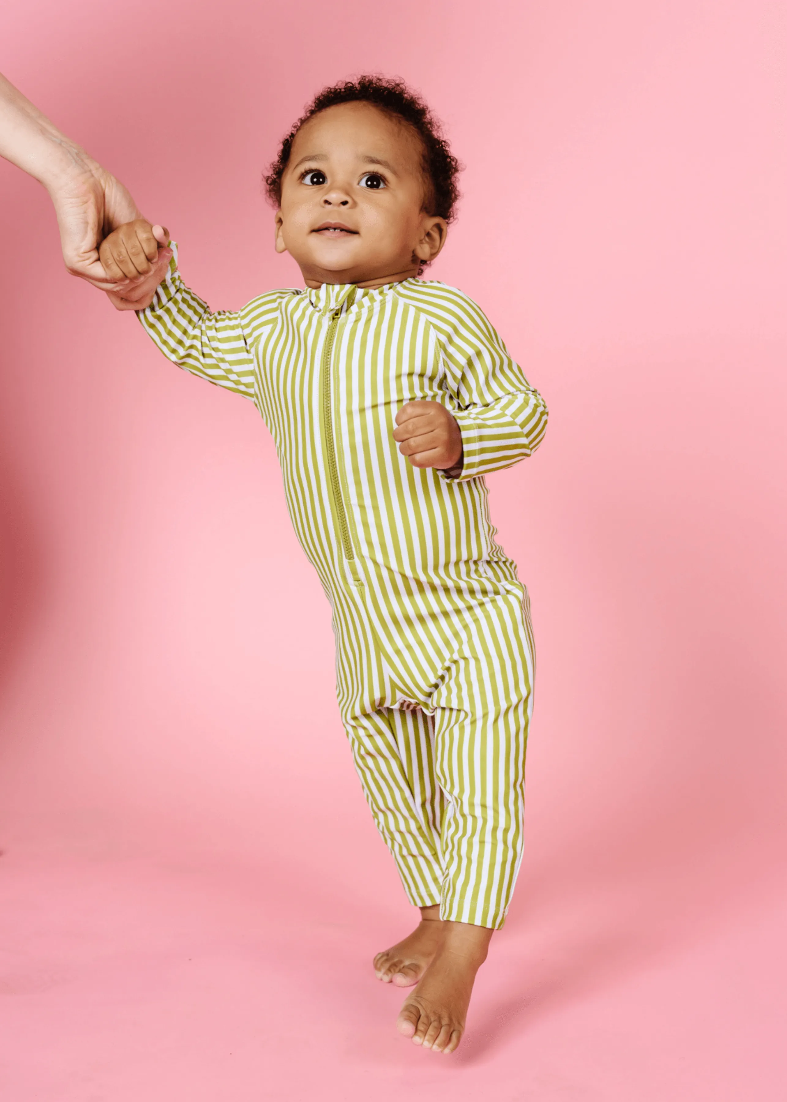 Pear Stripes | Baby Rashguard One-Piece (Unisex)