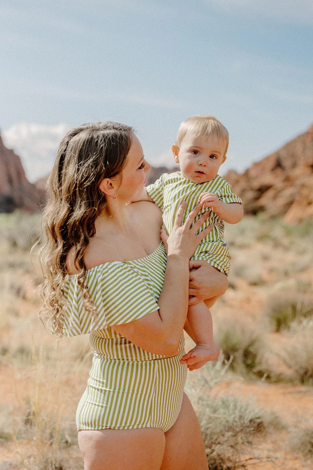 Pear Stripes | Baby Shorties Rashguard (Unisex)