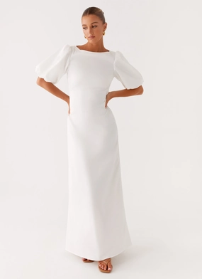 Pencil Shape Judy Maxi Dress - White Judy Maxi Dress - White Workwear