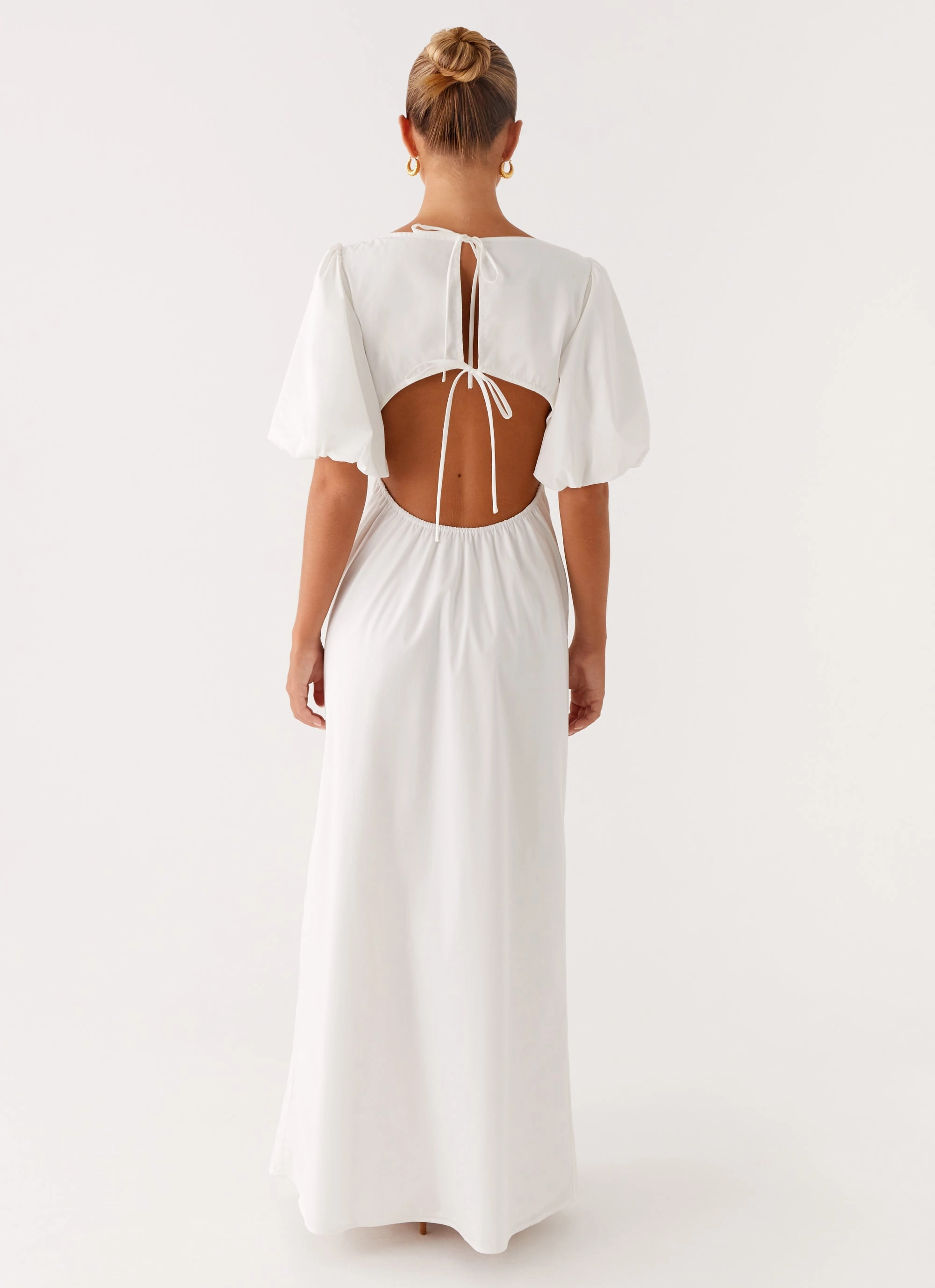 Coral Soft Adjustable-Straps Judy Maxi Dress - White