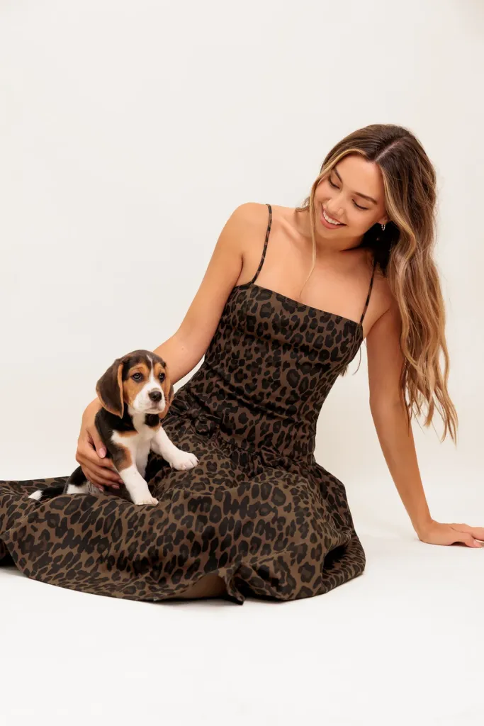 Penelope Leopard Print Midi Dress Smooth Layering Occasion Ready