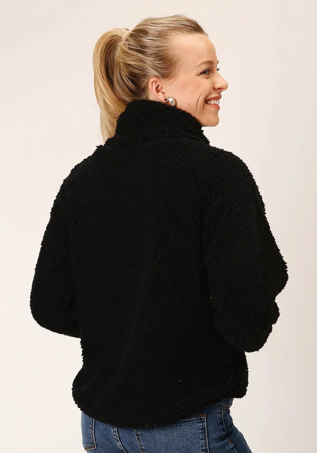 Daily Musthave Roper Womens Polar Black 100% Polyester Fleece Jacket