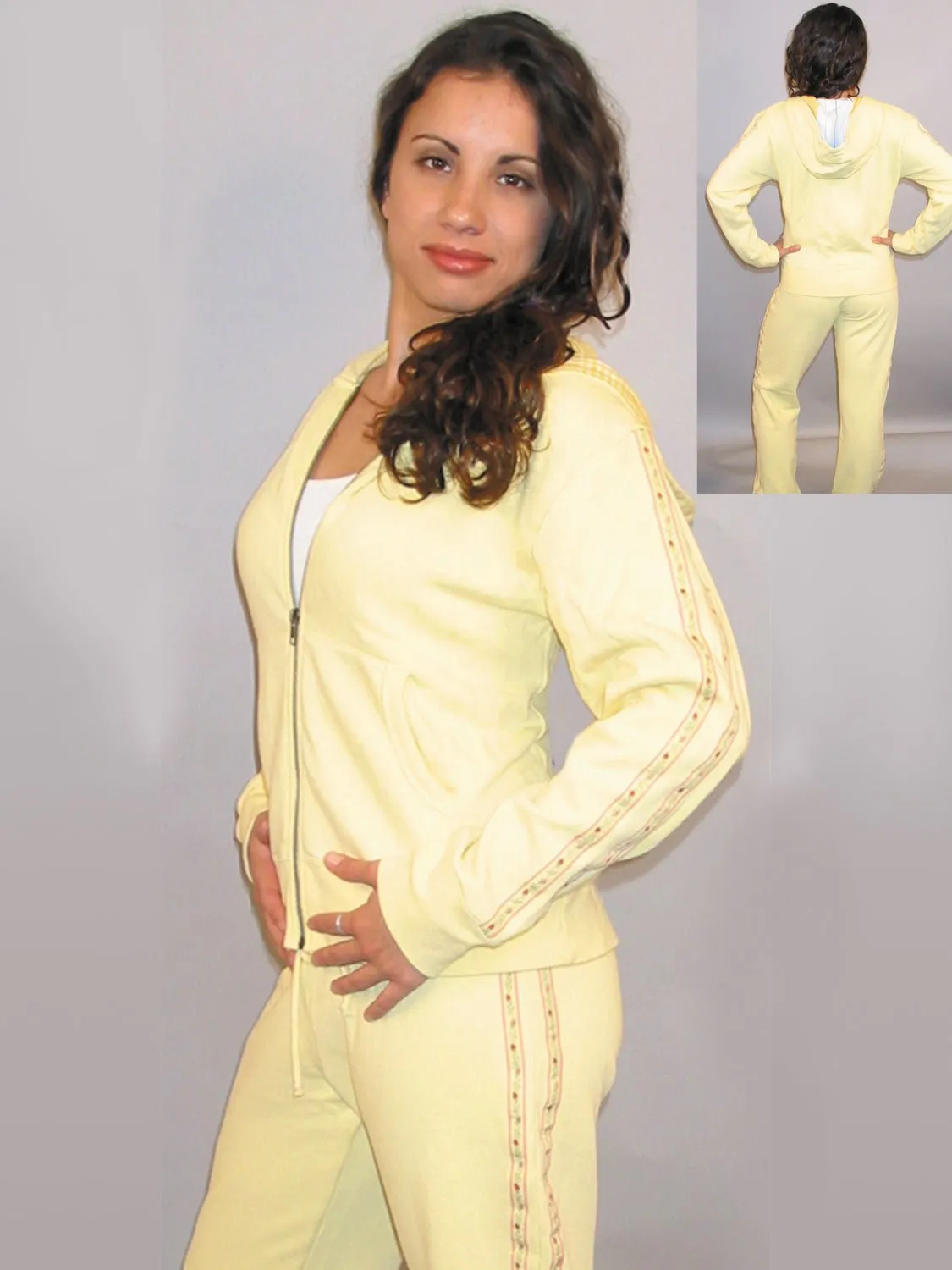 Scully Womens Floral Ribbon Yellow 100% Cotton Hoodie All Round Wear Traveler Gear Morning Stroll
