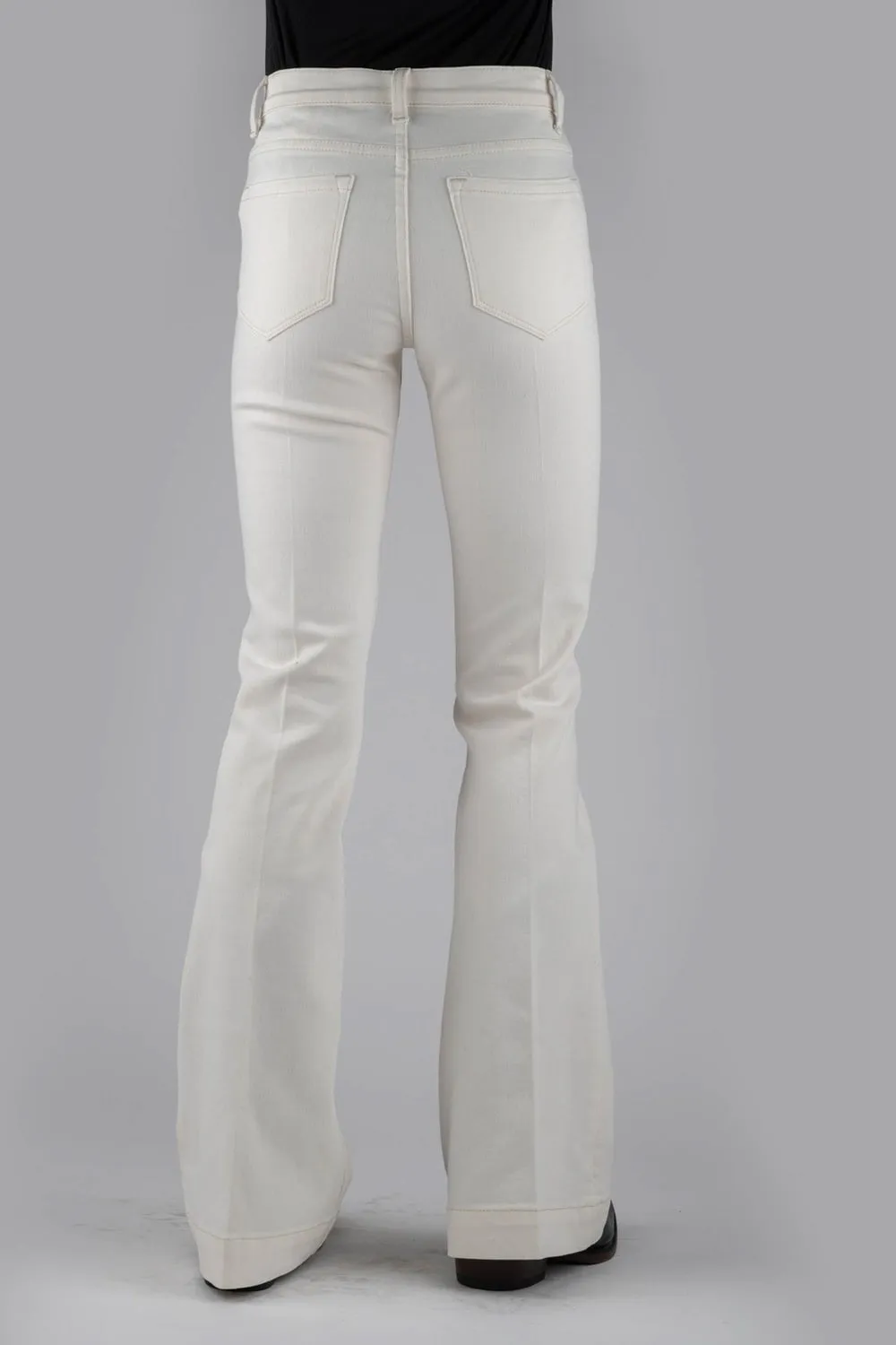 Closet Staple Stylish Look Stetson Womens 921 High Waist Plain White Cotton Blend Jeans