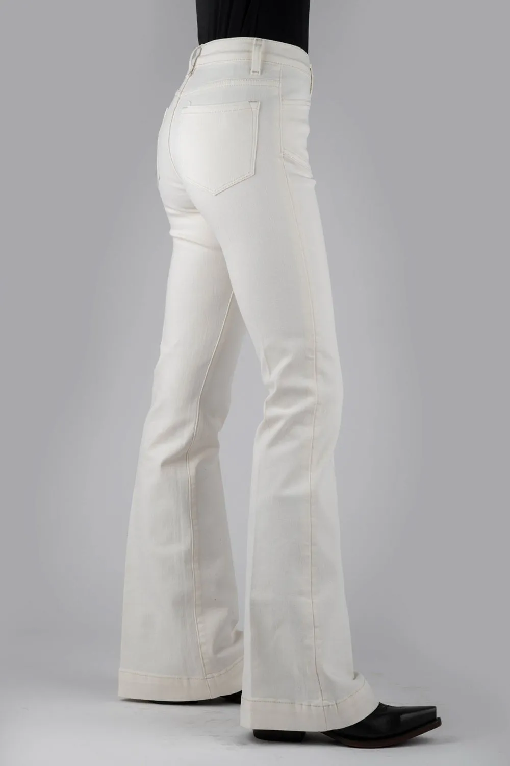 Stetson Womens 921 High Waist Plain White Cotton Blend Jeans Traveler Gear Stretch Creative Look Fashionable Fit