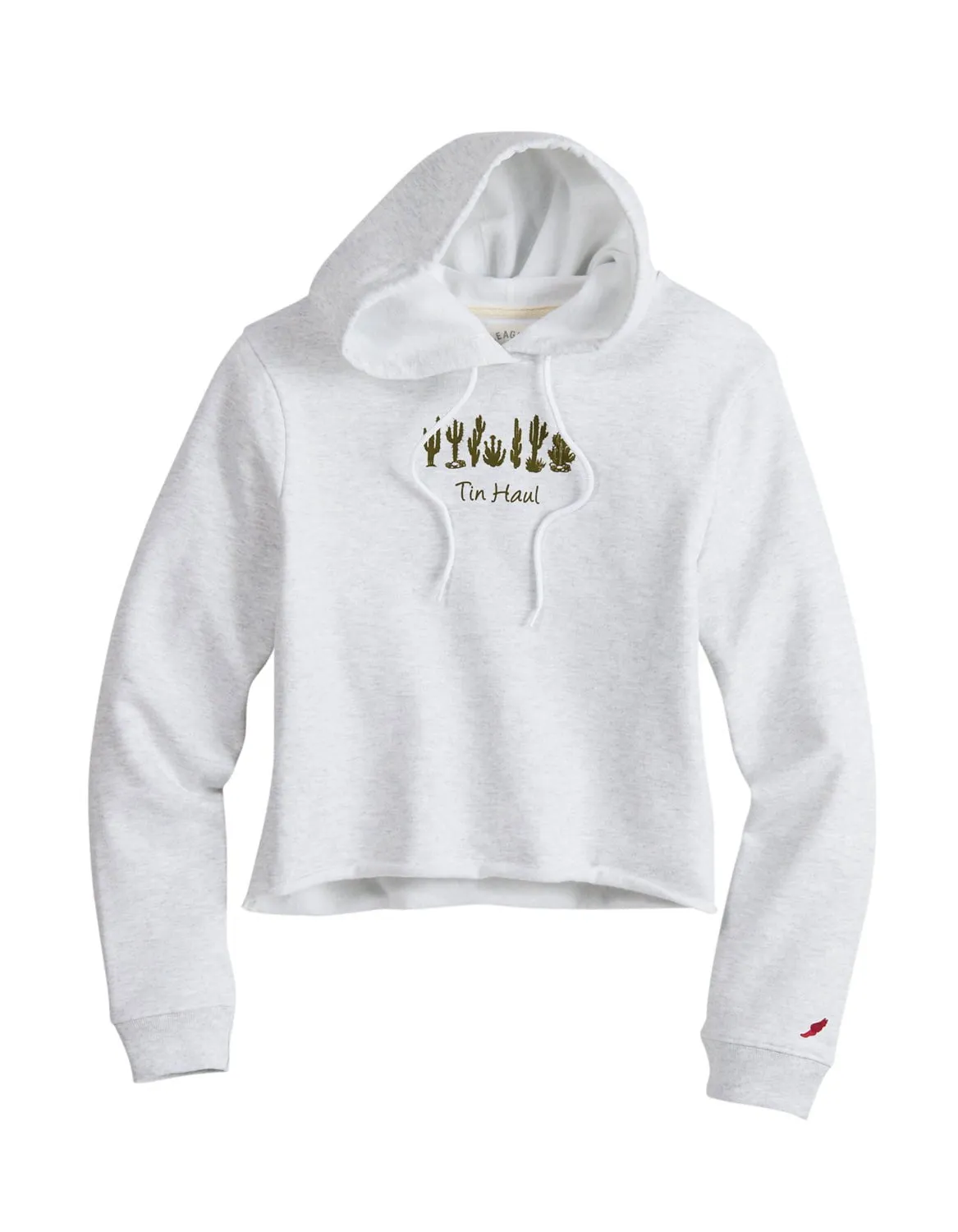 Smart Waistband Tin Haul Womens Cactus Line Grey Cotton Blend Hoodie