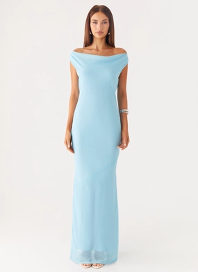 Perfect Fit Waist Brittany Chiffon Maxi Dress - Turquoise Flexible Layers Brittany Chiffon Maxi Dress - Turquoise