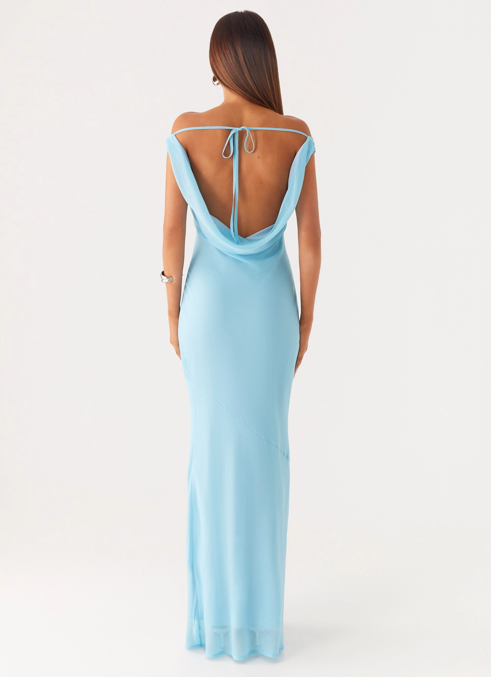 Brittany Chiffon Maxi Dress - Turquoise Travel Essential Breathable fabric