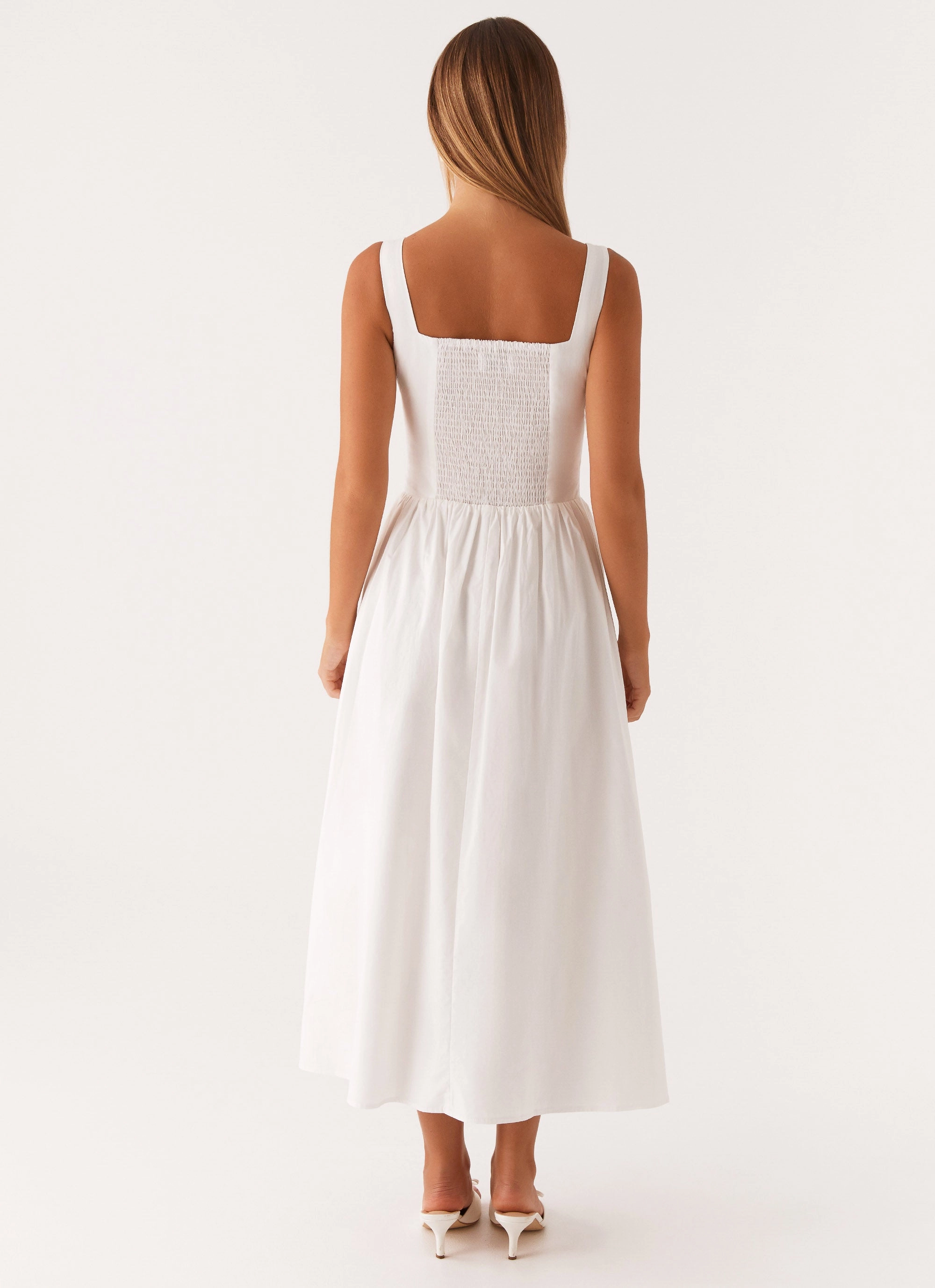 Urban Cool Flattering Cut Wear Waiting On You Midi Dress - White