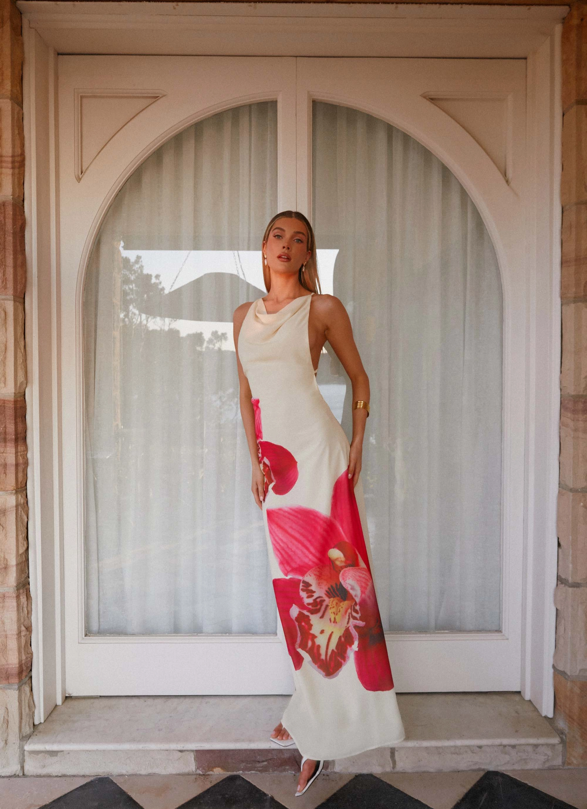 Island Girl Maxi Dress - Yellow Asymmetrical hem