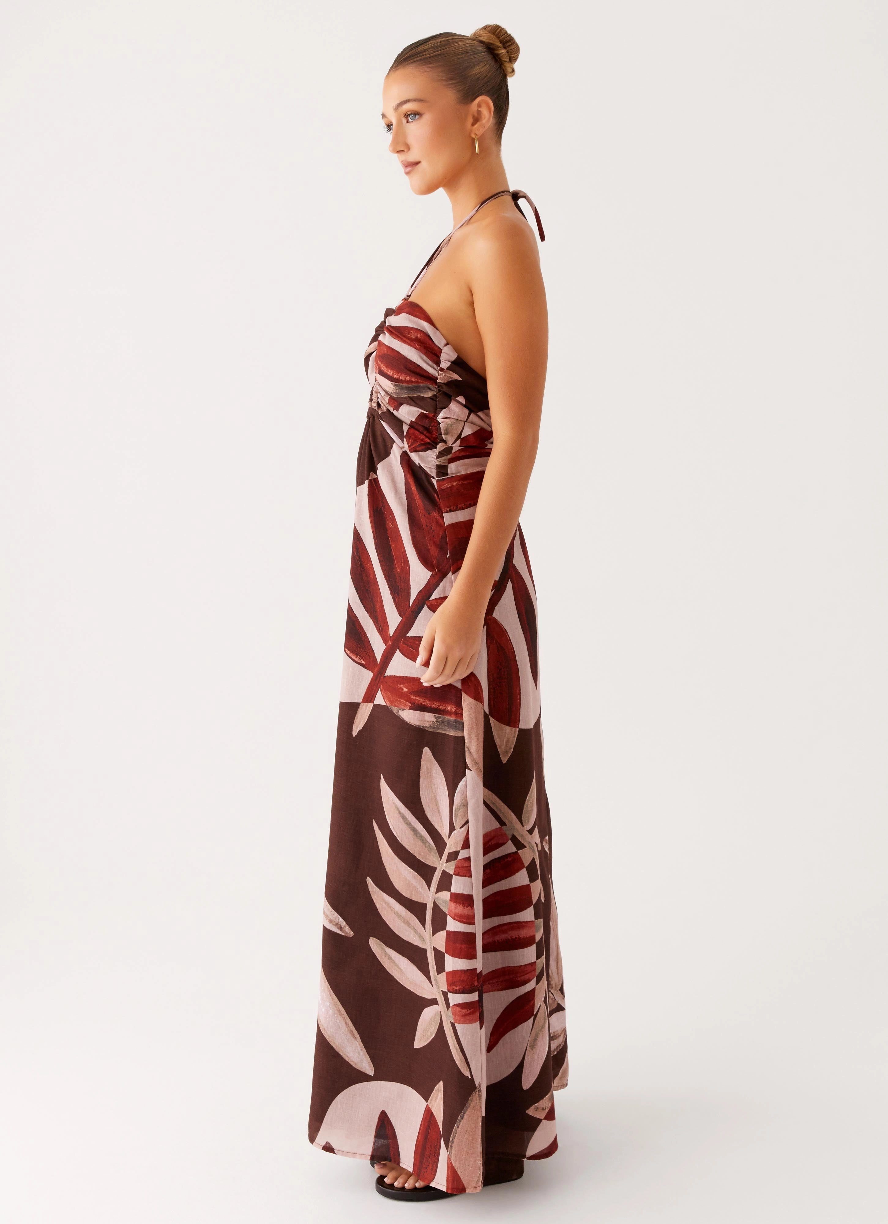 Ramona Linen Maxi Dress - Cinnamon Palm Trendy Layer Travel Ready