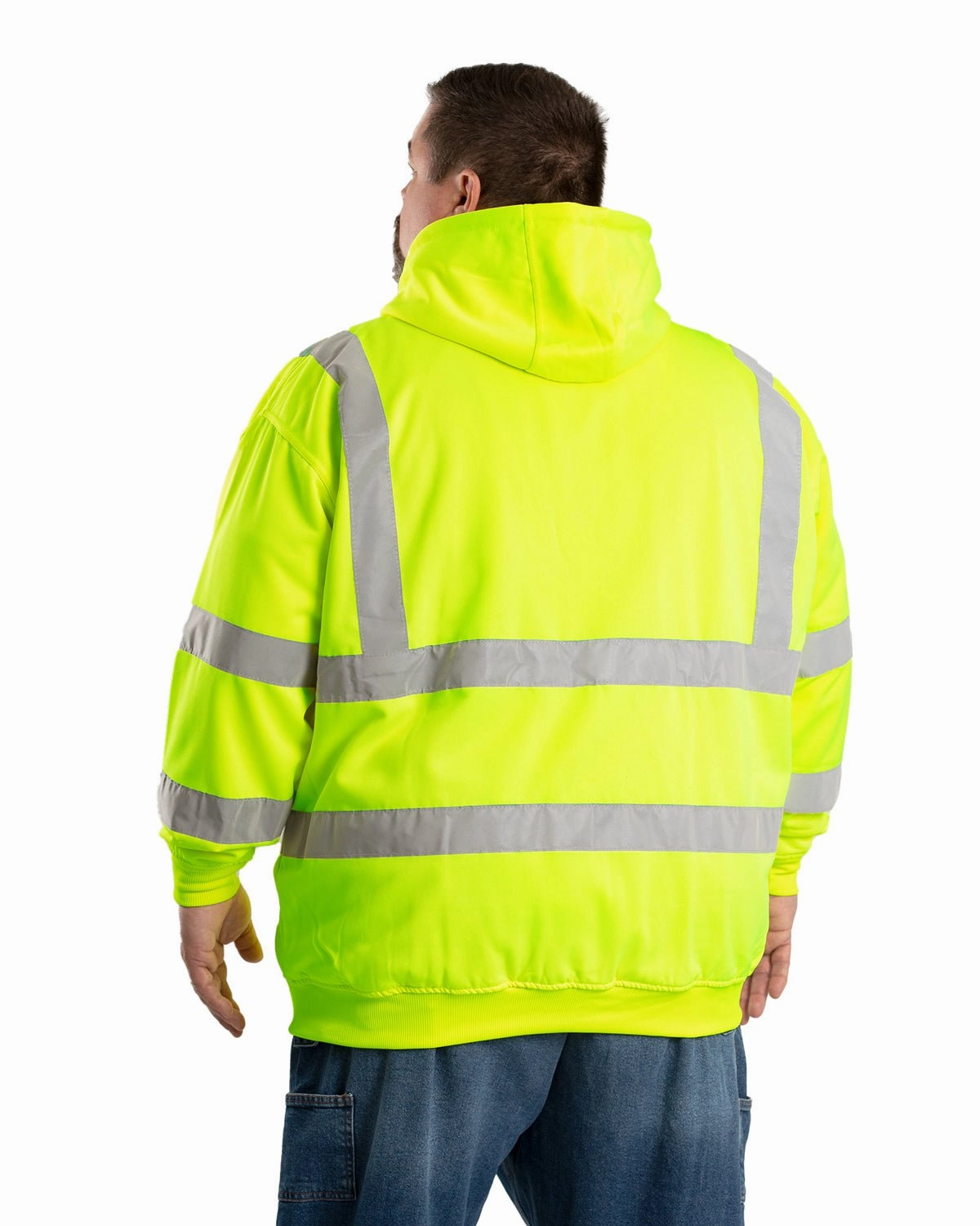 Berne Mens Yellow Fleece Hi-Visibility Hooded Sweatshirt Timeless Comfort