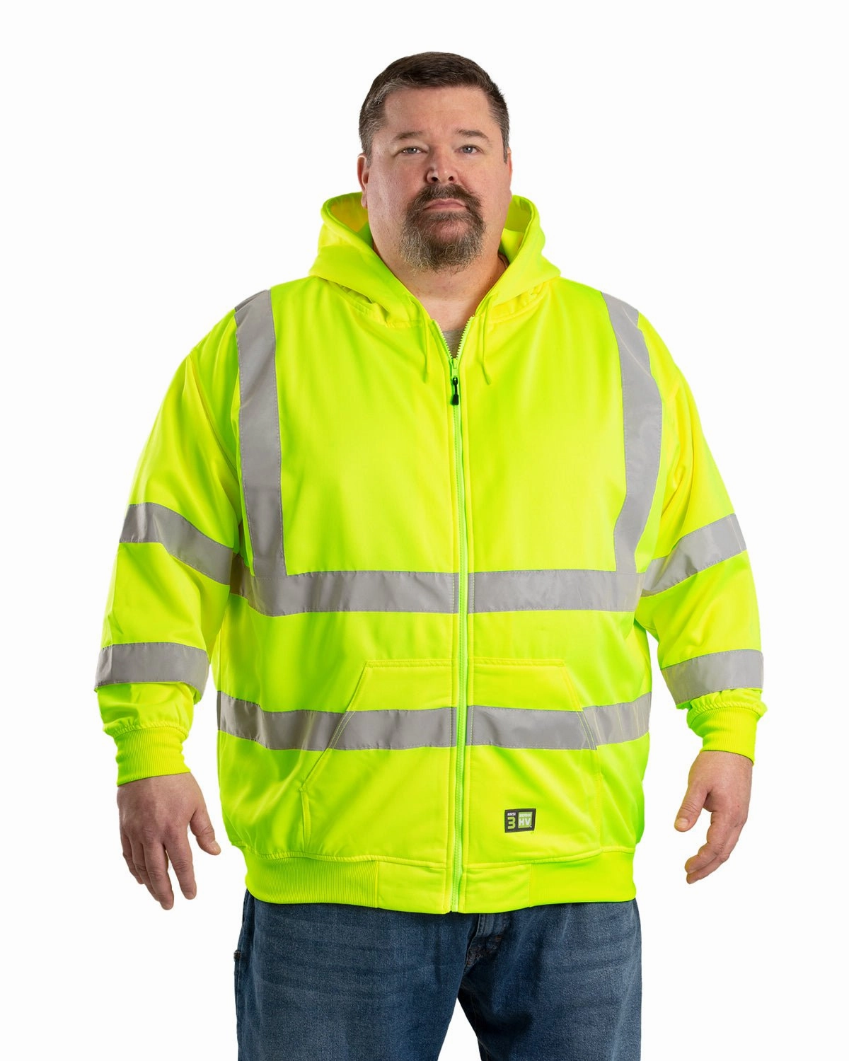 Berne Mens Yellow Fleece Hi-Visibility Hooded Sweatshirt Durable Button Closures elegant design