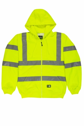 Perfect Style Berne Mens Yellow Fleece Hi-Visibility Hooded Sweatshirt Berne Mens Yellow Fleece Hi-Visibility Hooded Sweatshirt Versatile Wear Beach Wear
