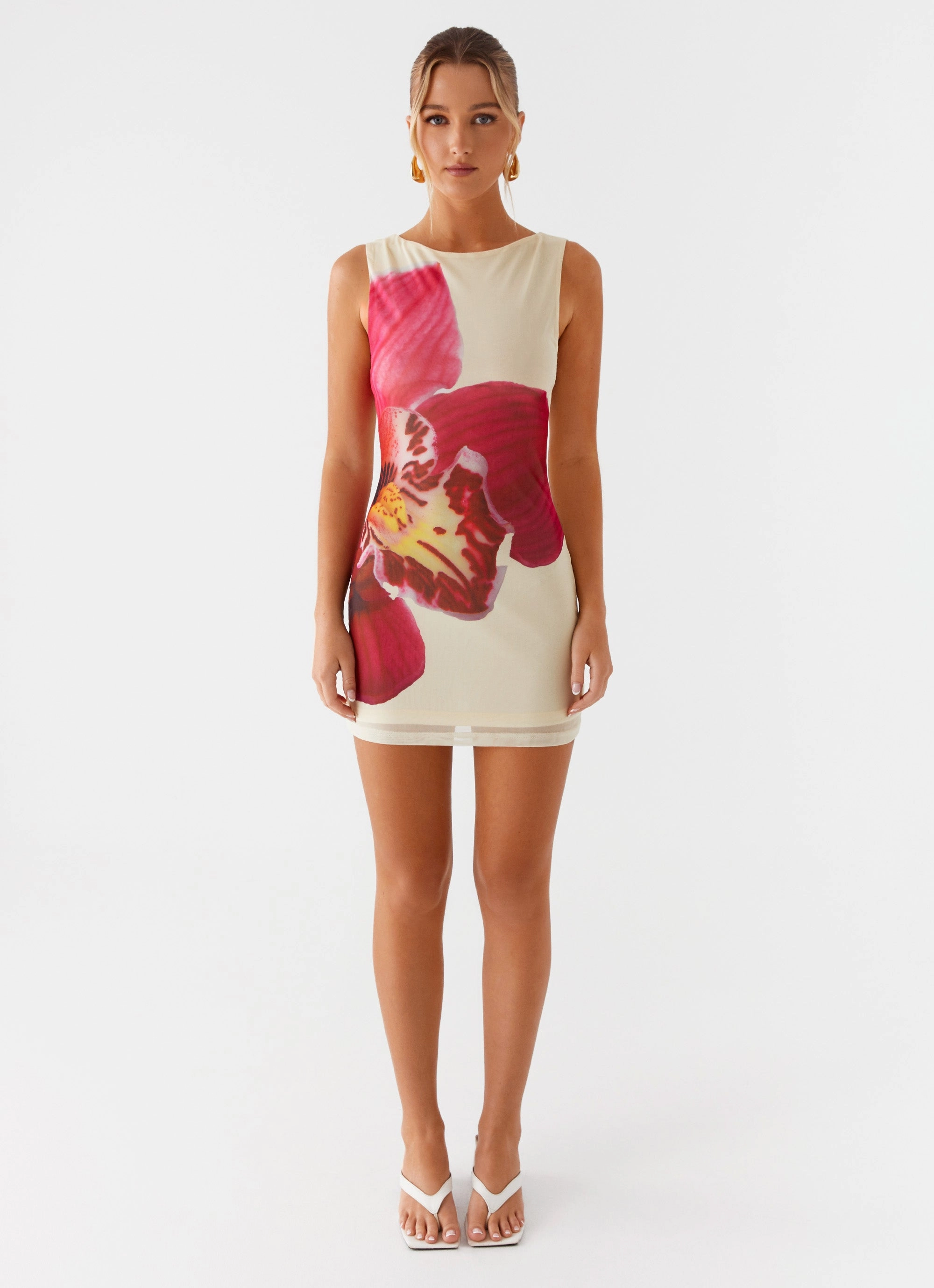 Happy Hour Mini Dress - Yellow soft look Drawstring-Closure