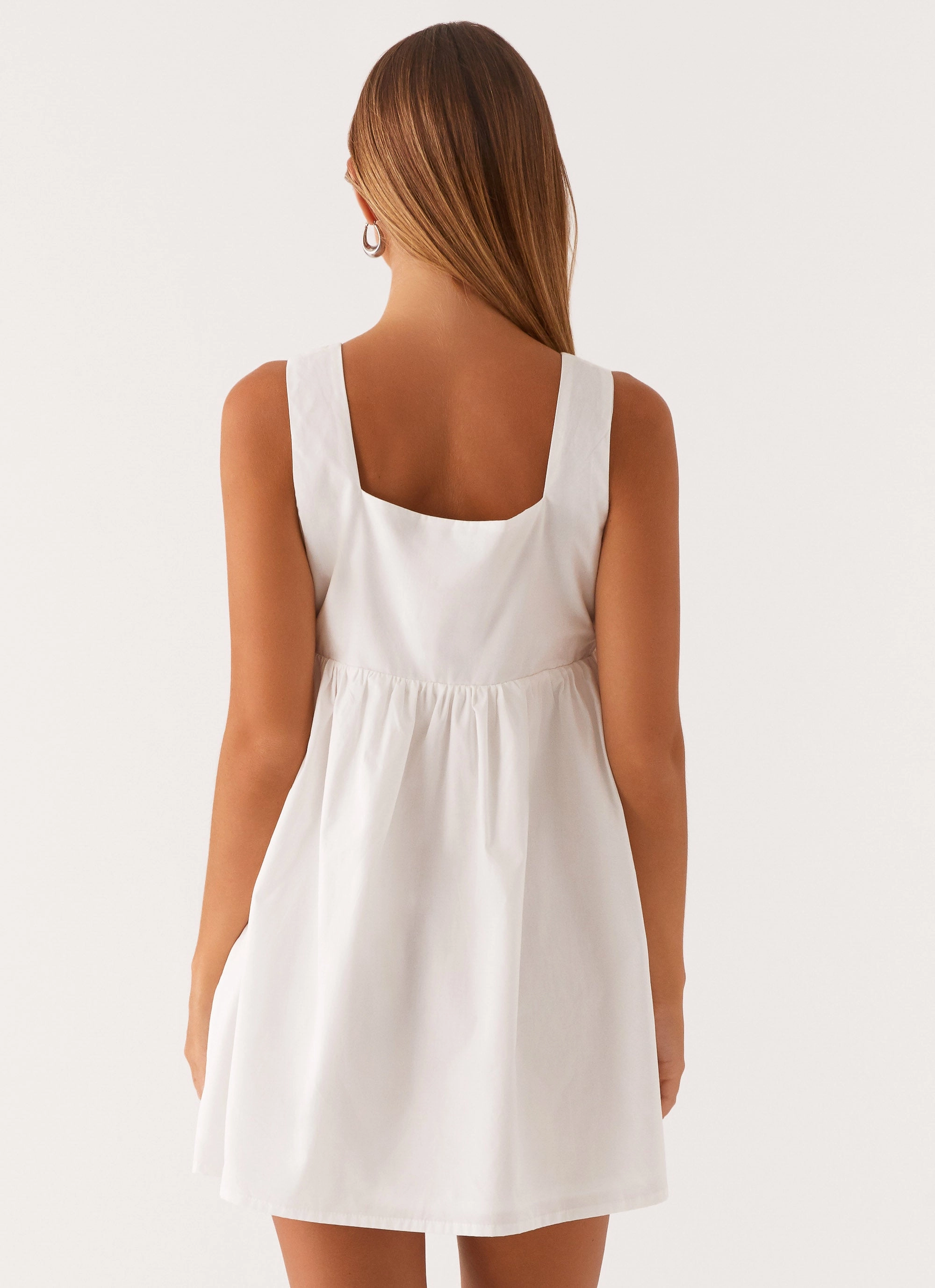 Ottoline Babydoll Mini Dress - White Trendy wrap gown