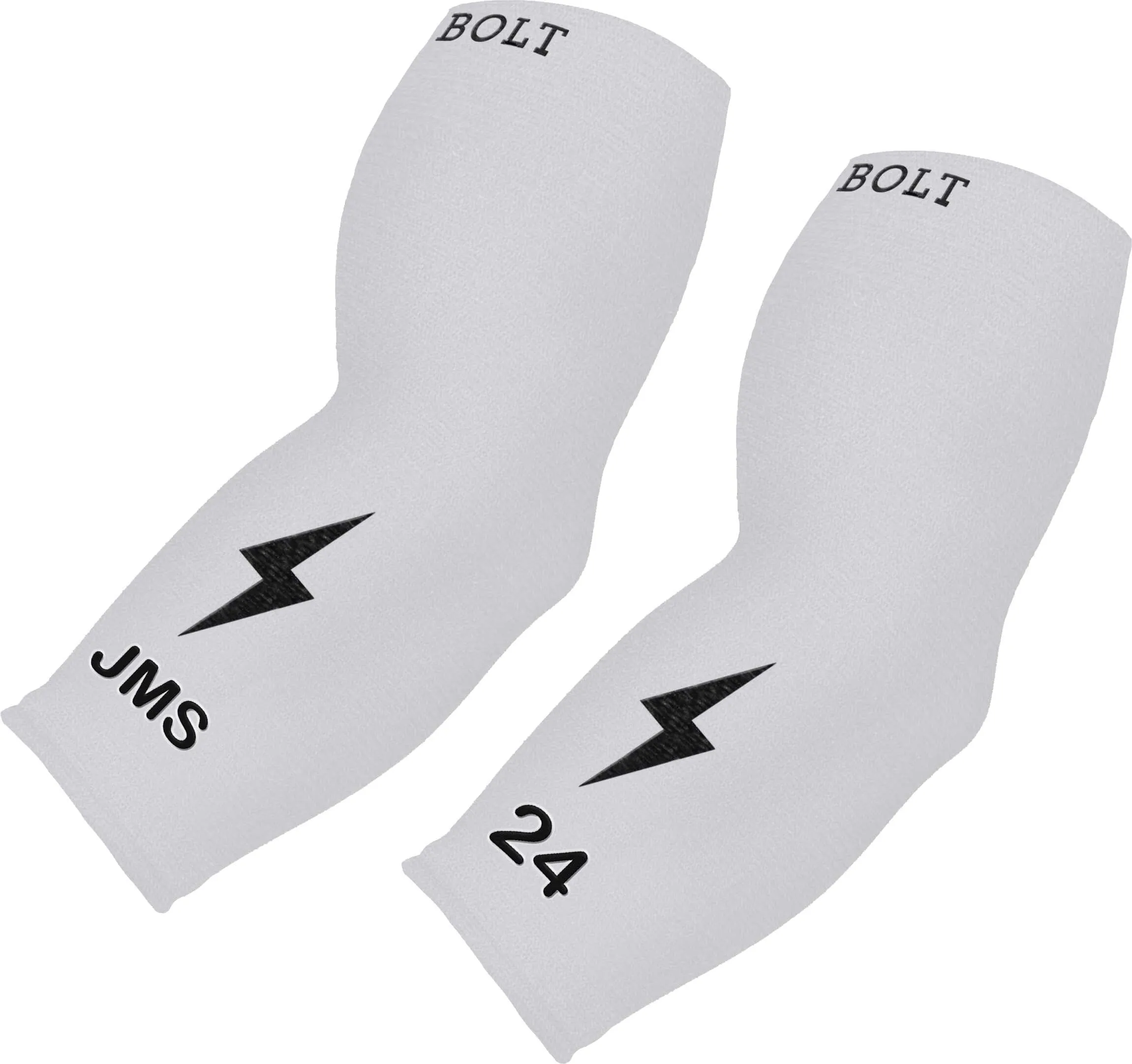 Personalized BRUCE BOLT Graduated Compression Premium 3/4 Arm Sleeve - WHITE