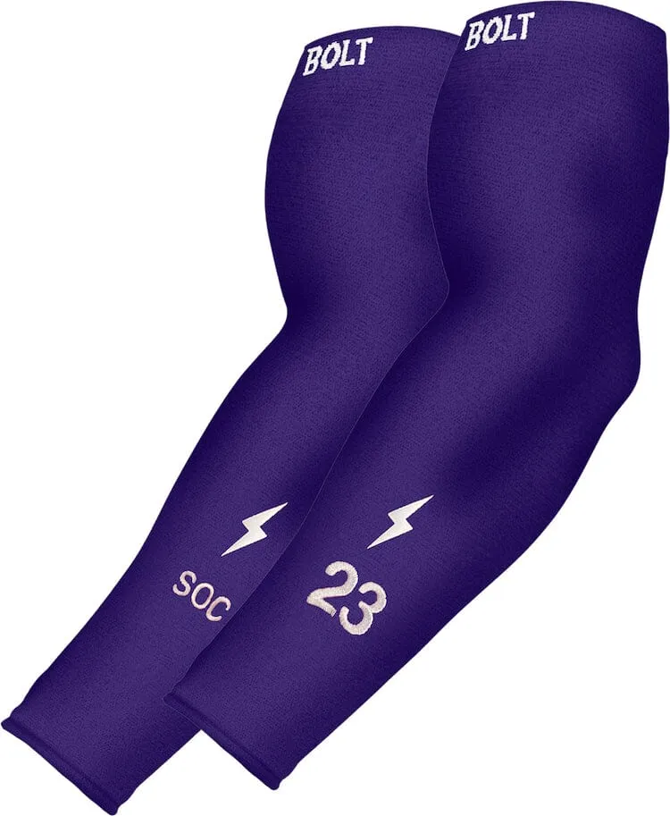 Personalized BRUCE BOLT Graduated Compression Premium Arm Sleeve - PURPLE