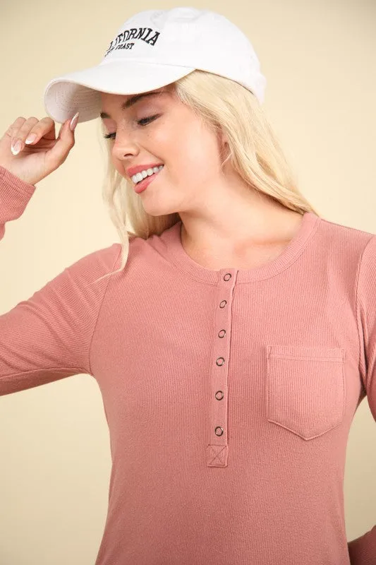 Cozy And Stylish Soft Base Grace Soft Cozy Brushed Ribbed Knit Top