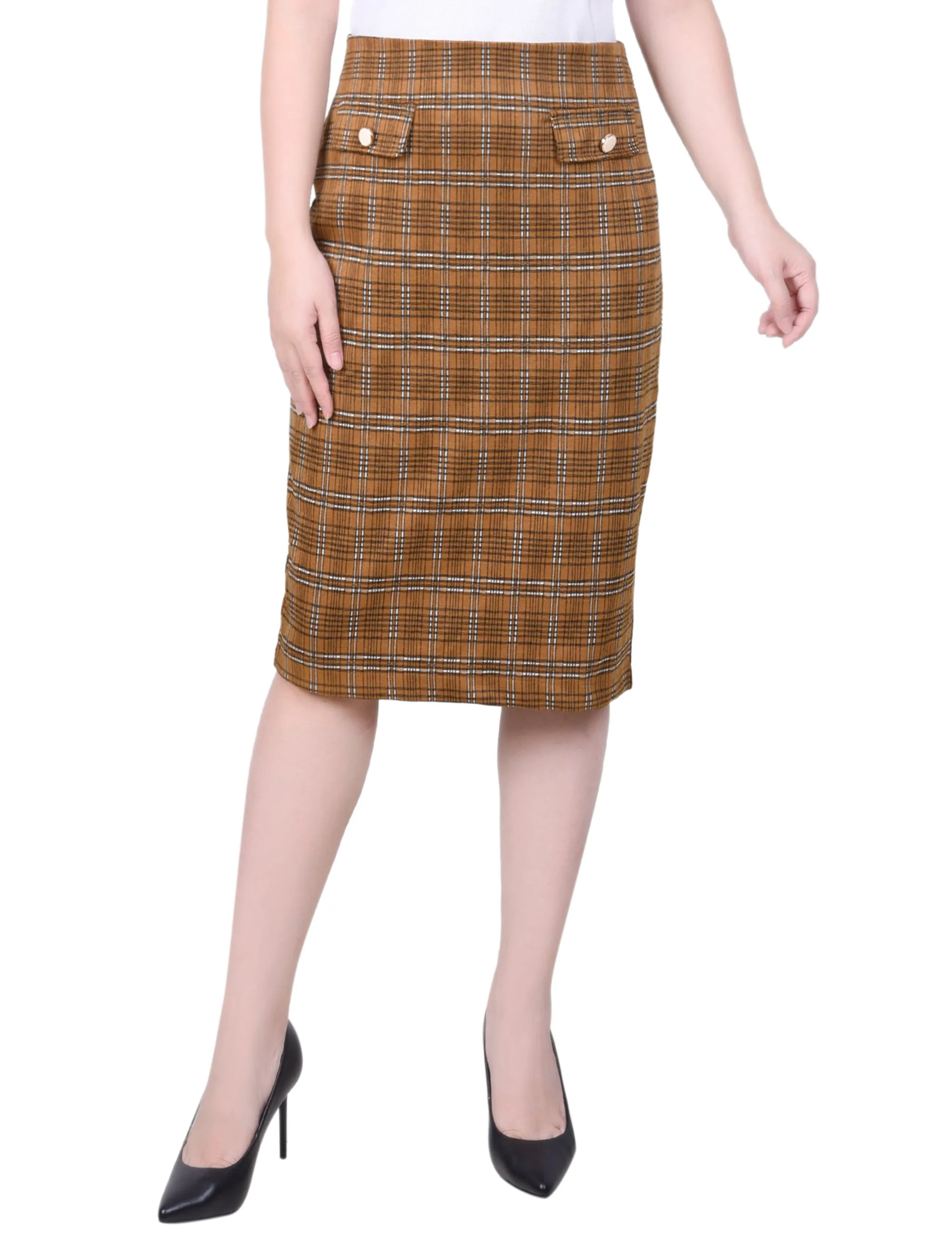 City Ready Petite Knee Length Double Knit Skirt