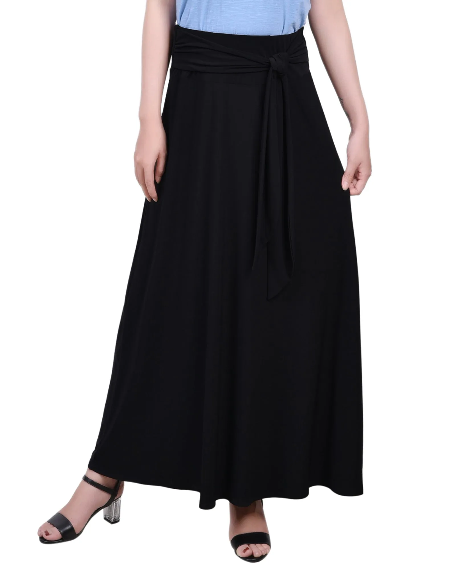 Petite Maxi Skirt With Sash Waist Tie Balloon-Sleeve budget-friendly