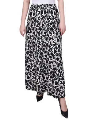 Petite Ring Detail Midi-Length Skirt Simple Elegance Wear Polished Appearance Youthful Feel Petite Ring Detail Midi-Length Skirt