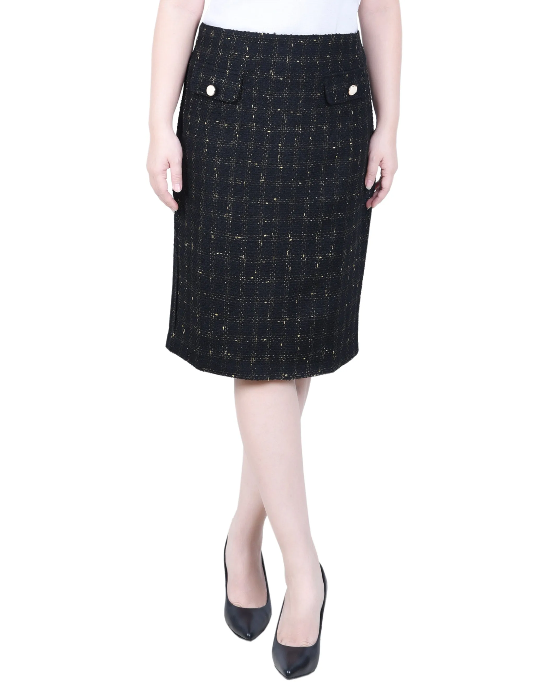 Petite Slim Double Knit Skirt City Flow