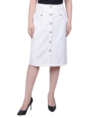 Petite Slim Tweed Double Knit Skirt with Pockets Comfortable texture Petite Slim Tweed Double Knit Skirt with Pockets Dreamy Simplicity Contemporary Vibe