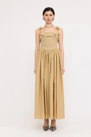 Phoebe Upper Knit Maxi Dress in Khaki Sustainable production Relaxed Design Phoebe Upper Knit Maxi Dress in Khaki