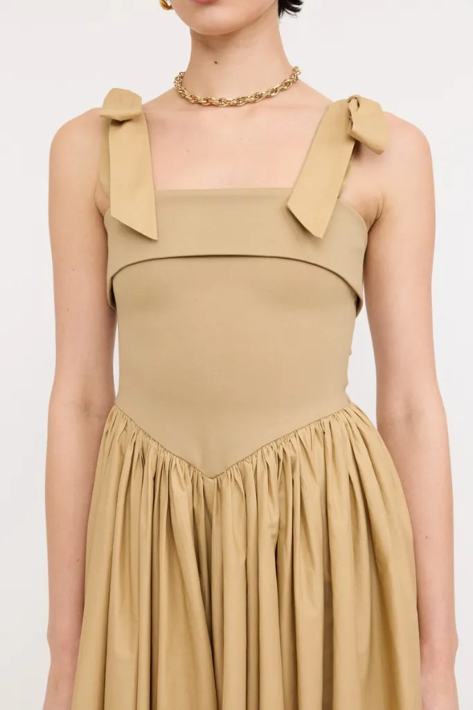 Light Appeal Phoebe Upper Knit Maxi Dress in Khaki