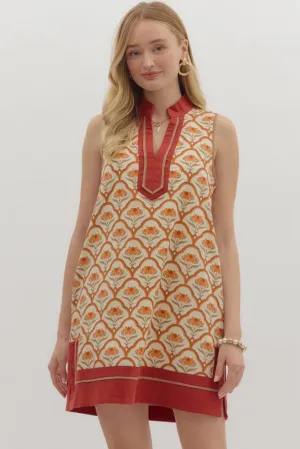Photo Print Eloise Geo Print Mini Dress in Ecru Eloise Geo Print Mini Dress in Ecru Clean Drape