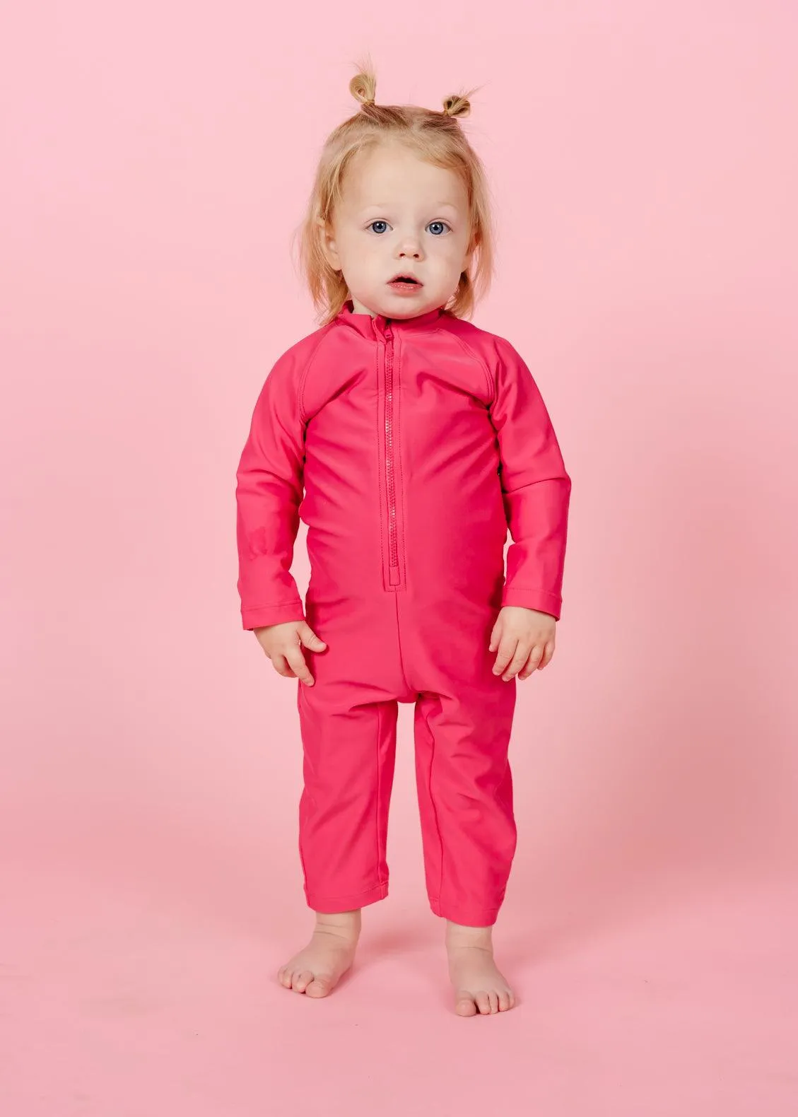 Pink Raspberry | Baby Rashguard One-Piece (Unisex)